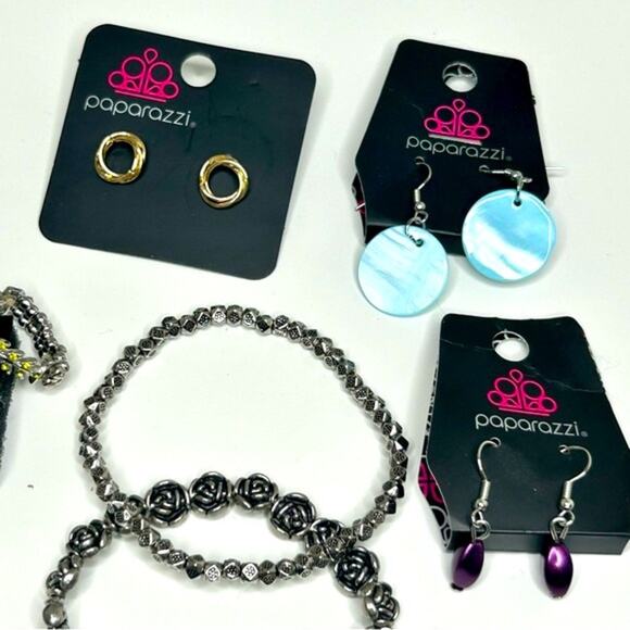 Paparazzi Jewelry Lot Silver Tone Necklace Bracelet Earrings Rings Fashion - Picture 2 of 5